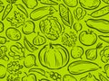 Vegetables seamless background. Natural food vector illustration