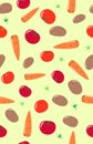 Vegetables seamless pattern. Vegetarian picture. Healthy organic pattern.
