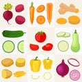 Vegetables set. Cucumber, tomato, potato and others Royalty Free Stock Photo