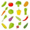 Vegetables set of vector illustration, healty food, veggies, vegetable stickers