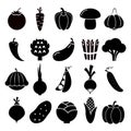 Vegetables silhouettes icons