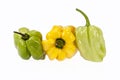 Vegetables of small yellow and green chili pepper habanero Royalty Free Stock Photo