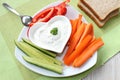 Vegetables with sour cream Royalty Free Stock Photo