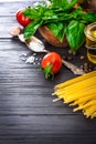 Vegetables and spices ingredient for cooking italian food