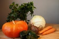 Vegetables, still life. Vegetable harvest in autumn. Beautiful ripe vegetables. Royalty Free Stock Photo