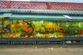 Vegetables street sale at a store in Chinatown Vancouver - VANCOUVER - CANADA - APRIL 12, 2017