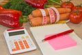 Vegetables, tomato. Measure tape and fresh vegetables in the background. Healthy lifestyle diet with fresh fruits Royalty Free Stock Photo