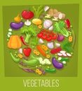Vegetables top view frame. Farmers market menu design. Organic food poster. Vintage hand drawn sketch vector