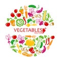 Vegetables vector colored icons