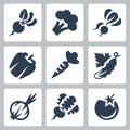 Vegetables Vector Icons in Glyph Style