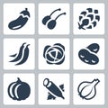 Vegetables Vector Icons in Glyph Style 2