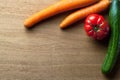 Vegetables on wooden background