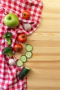 Vegetables on the wooden background