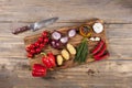 Vegetables on wooden board