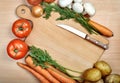 Vegetables on the wooden board