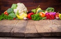 Vegetables on wooden table Royalty Free Stock Photo