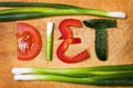 Vegetables and word diet