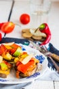 Vegetarian appetizer bread with vegetables