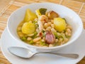 Vegetarian Asturian bean stew (Fabada). Royalty Free Stock Photo