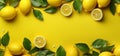 lemon healthy summer fresh yellow natural background food juicy fruit sweet. Generative AI.