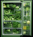 Vegetarian broccoli fridge diet green healthy fresh kitchen refrigerator food