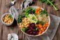 Vegetarian Buddha bowl with quinoa and chickpea