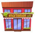 Vegetarian Cafe, Restaurant Building Exterior