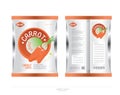 Vegetarian carrot chips package design Royalty Free Stock Photo