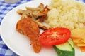 Vegetarian chicken rice with salad Royalty Free Stock Photo