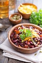 Vegetarian chili with red and black beans Royalty Free Stock Photo