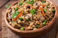 Vegetarian crumbly pearl barley porridge