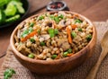 Vegetarian crumbly pearl barley porridge Royalty Free Stock Photo