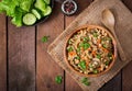 Vegetarian crumbly pearl barley porridge Royalty Free Stock Photo