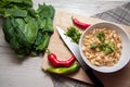 Vegetarian dinner-beans Royalty Free Stock Photo