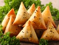 vegetarian Ethiopian lentil sambusas AI generated Royalty Free Stock Photo