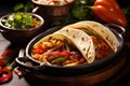 vegetarian fajitas with a mix of mixed vegetables Royalty Free Stock Photo