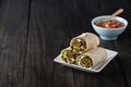 Vegetarian falafel wraps Royalty Free Stock Photo
