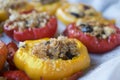 Vegetarian filled peppers Royalty Free Stock Photo