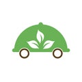 Vegetarian food delivery services logo with symbol of food safety