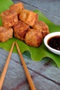 Vegetarian food, fried tofu