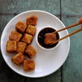Vegetarian food, fried tofu