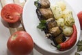 Vegetarian food: marrow rolls Royalty Free Stock Photo