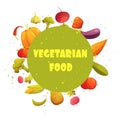 Vegetarian Food Round Vegetables Composition Poster