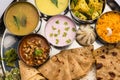 Vegetarian food thali or platter from Maharashtra, India