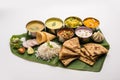 Vegetarian food thali or platter from Maharashtra, India