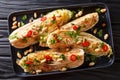 Vegetarian fried Chinese cabbage with soy sauce and peanuts close-up on a plate. horizontal top view Royalty Free Stock Photo