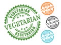 Vegetarian Friendly Stamp Collection, Grunge Rubber Diet Certification Set Royalty Free Stock Photo
