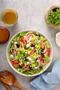 Vegetarian greek salad with vinaigrette dressing Royalty Free Stock Photo