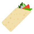 Vegetarian gyro, shaurma roll vector icon flat isolated Royalty Free Stock Photo