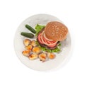 Vegetarian hamburger with lemonade Royalty Free Stock Photo